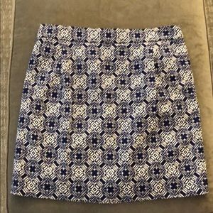 J.Crew navy and white miniskirt